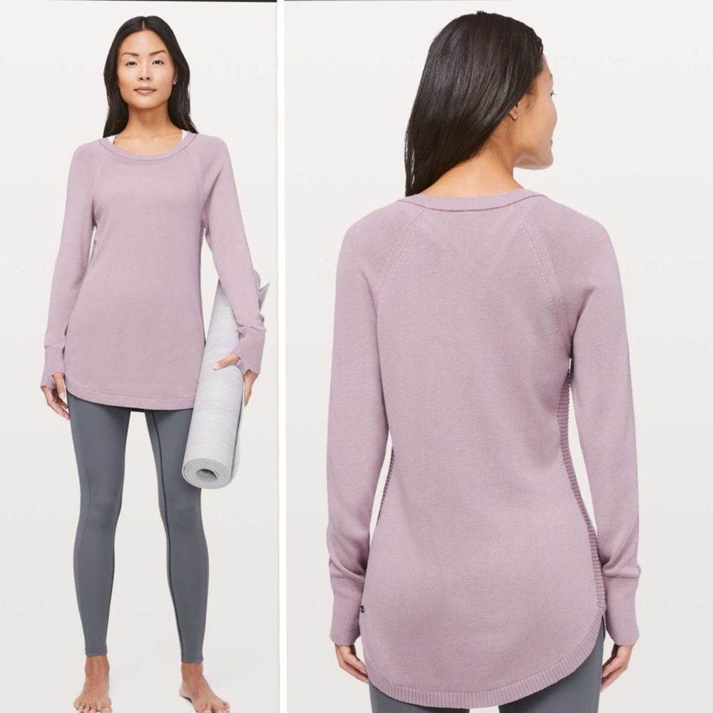 Lululemon Hello Aloe Pullover Silk Blend In Antoinette / Figue Size 10